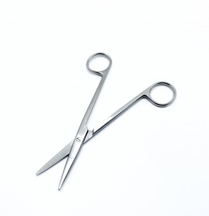 Ножиці по Metzenbaum, анатомічні, для розтину м'яких тканин, прямі, гострокінцеві. Довжина 14,5 см